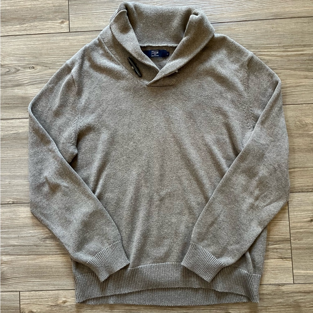 J. Crew Men's Brown 100% Cotton V-Neck Sweater Large - Picture 3 of 7